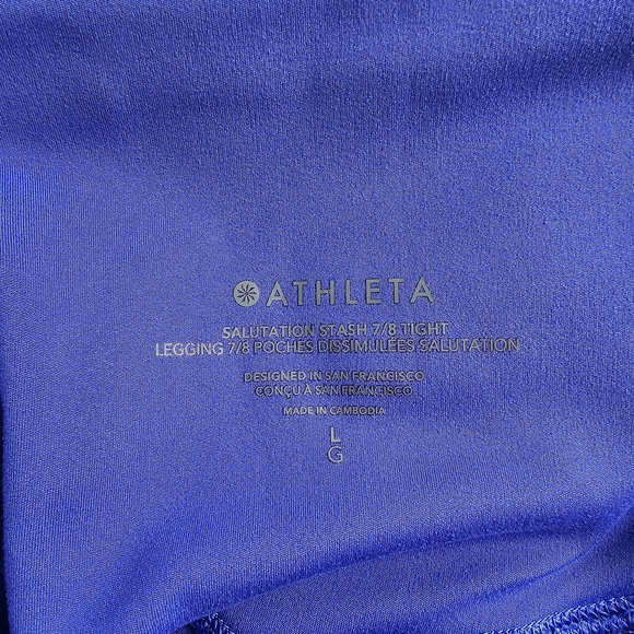 Athleta Blue Salutation Stash 7/8 Leggings - Picture 2 of 4